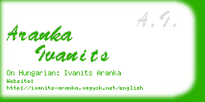aranka ivanits business card